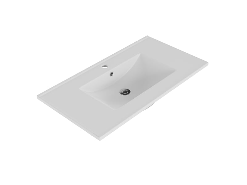 Meuble rangement armoire salle de bain double porte sur pieds lavabo integre 91 cm homvra  - Conforama A
