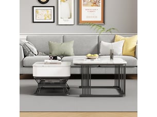 Table basse carré(e) coloris bicolore <strong>KORFEE</strong> <strong></strong> - 70 cmx70 cm