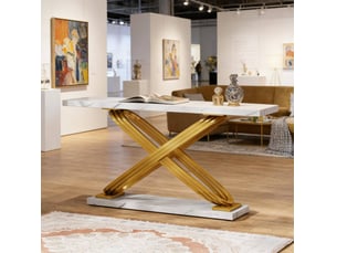Console 0 tiroir(s)  coloris bicolore <strong>VIVRYN</strong> <strong></strong> - longueur 140 cm - 140 cm
