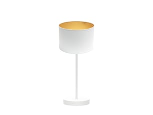 Fabrilamp anuska lampe à poser blanc doré, abat-jour textile intérieur doré, 1 x e14, 46 cm