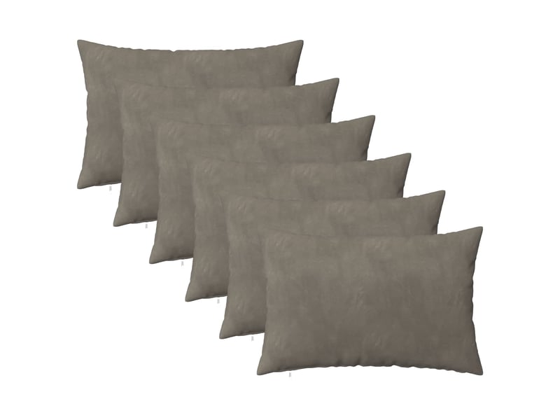  Lot de 6 coussins avec oreiller, coussins décoratifs heerlen gris clair velours cf50836  - Conforama A