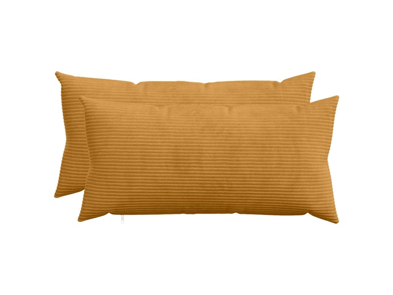  Lot de 2 housses de coussin heerlen jaune 40 x 70 cm velours côtelé cf49448  - Conforama B