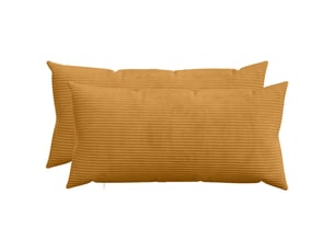 Lot de 2 housses de coussin heerlen jaune 40 x 70 cm velours côtelé cf49448
