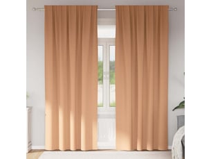 Lot de 2 rideaux occultants, rideaux black-out avec anneaux marron clair 245 x 140 cm cf44692