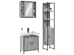 Ensemble d'armoires de salle de bain 3 pcs sonoma gris