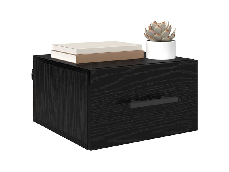  Table de chevet chambre, cabinet de chevet 35x35x20cm bois d'ingénierie chêne noir shl8821  - Conforama C