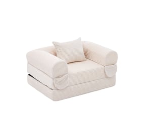 Fauteuil fixe <strong>STILVORA</strong> <strong></strong> Velours côtelé beige vendu A l'unité