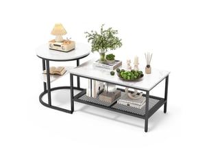 Table basse rectangulaire coloris noir KOVIEA  - 46 cmx52 cm