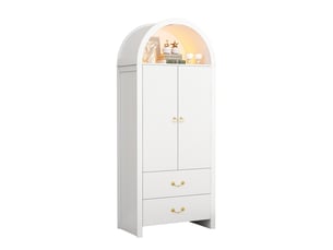 Armoire 2 porte(s) battante  2 tiroir(s) <strong>LEYTN</strong> <strong></strong> coloris blanc largeur 76 cm