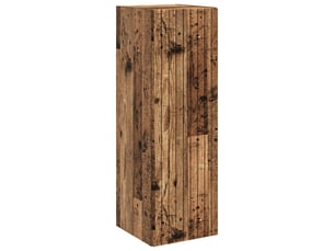Cabinet salle de bain mural, meuble de rangement bois ancien 33x34.5x100 cm shl9533