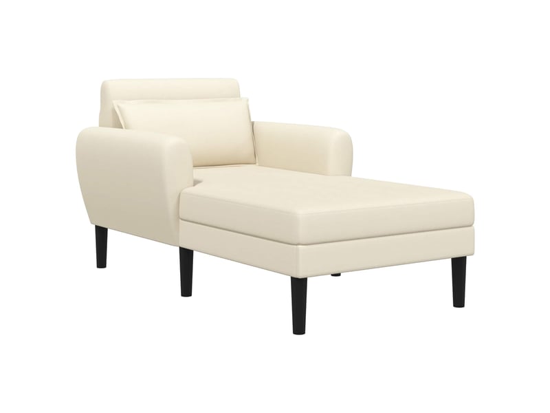 Vidaxl chaise longue crème velours granuleux - Conforama D
