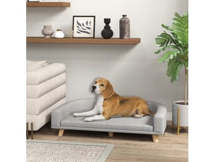 Canapé pour enfent 98 x 67 x 25 cm – gris – coussin amovible, pieds surélevés en bois de pin stable