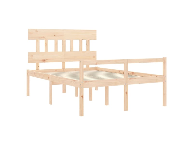  Lit double- lit adulte -  lit pour personne âgée sans matelas 120x200 cm bois massif  - Conforama D