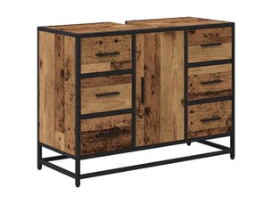 Cabinet de salle de bain, armoire salle de bain bois ancien 80 x 33 x 60 cm cf65276