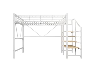 Lit mezzanine 140x200 cm <strong>ZOVIRA</strong>  <strong></strong> coloris blanc