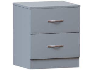 Table de chevet riano, commode de nuit, chambre, rangement, 47x40x36cm, gris, 2 tiroirs