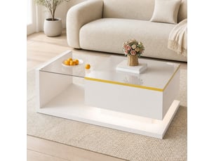 Table basse rectangulaire coloris blanc <strong>HAUSS SPOLE</strong> <strong></strong> - 50 cmx90 cm