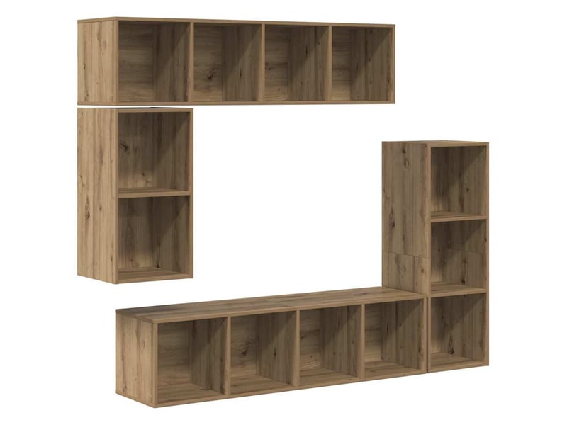  Ensemble meuble tv - banc tv - meuble de rangement 4 pcs chêne artisanal bois d'ingénierie  - Conforama A