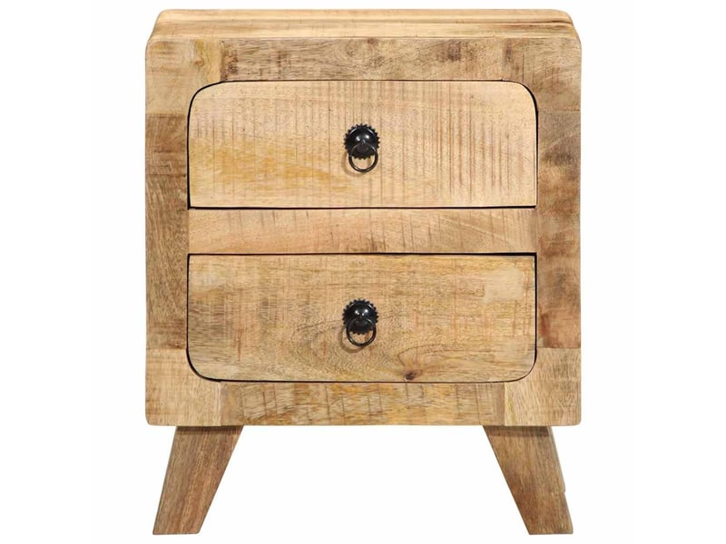  Vidaxl lot 2 tables de chevet bois massif manguier brut meuble rangement 40x32x46 cm chambre à coucher  - Conforama A