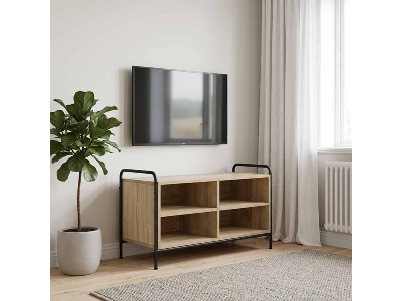  Meuble tv, banc tv 140x39,5x50 cm chêne sonoma bois d'ingénierie shl49386  - Conforama B