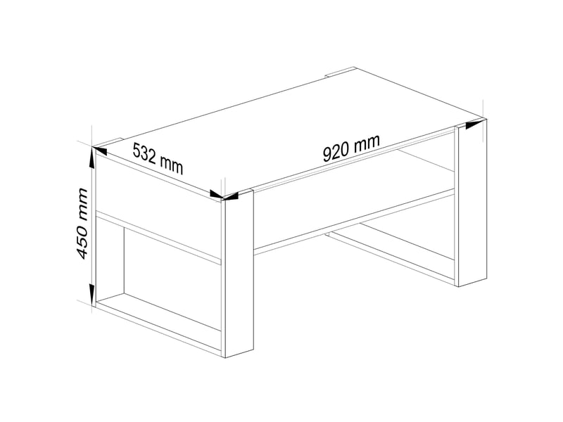  Table basse akord domi chêne sonoma 92 cm pieds blanc 92x50x45 cm DOMI - Conforama C