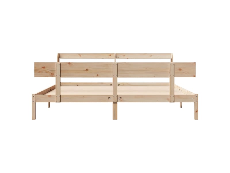  Lit double- lit adulte -  cadre de lit sans matelas 200x200 cm bois massif de pin  - Conforama C