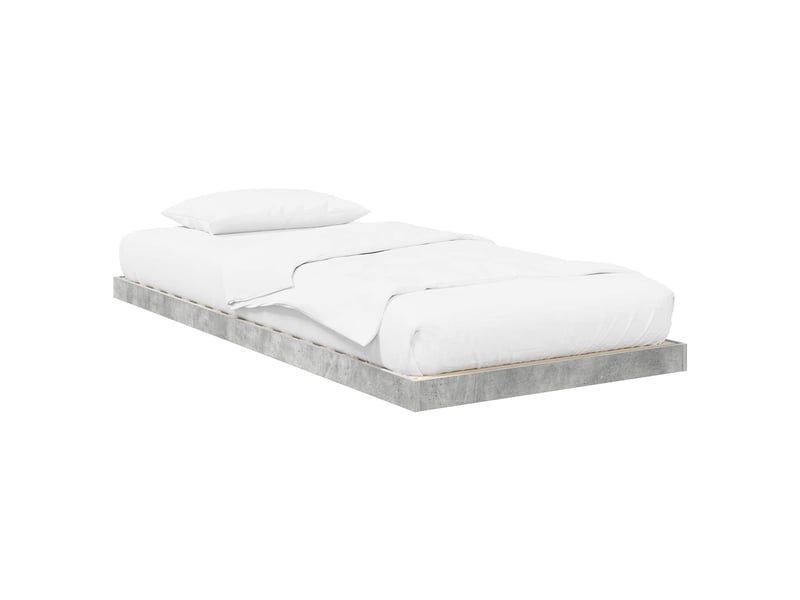  Lit simple- lit adulte -  cadre de lit surélevé gris béton 80 x 200 cm bois d'ingénierie  - Conforama A