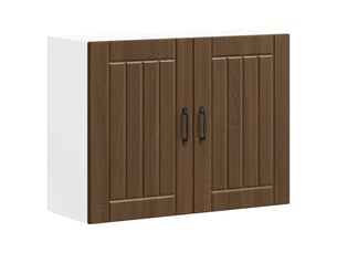 Meuble de rangement, armoire murale de cuisine lucca chêne marron bois ingénierie shl6006
