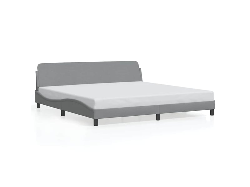  Lit double- lit adulte -  cadre de lit dover gris clair 200x200 cm tissu  - Conforama A