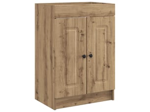 Armoire sous évier de salle de bain, meuble de rangement chêne artisanal shl8024