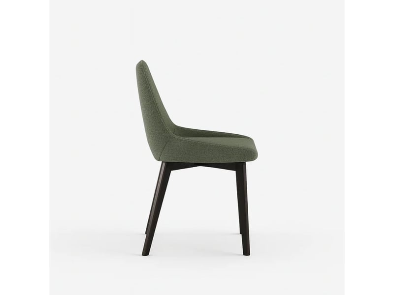  Lot de 4 chaises de salle à manger rembourrées en tissu erythea - vert foncé  - Conforama E