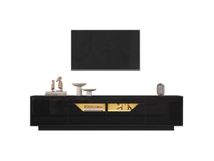 Meuble tv coloris noir 180 cm <strong>OKWISH</strong>  <strong></strong>
