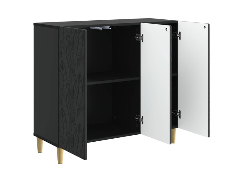  Buffet - bahut - meuble de rangement noir 89 x 34,5 x 80 cm bois d'ingénierie  - Conforama D