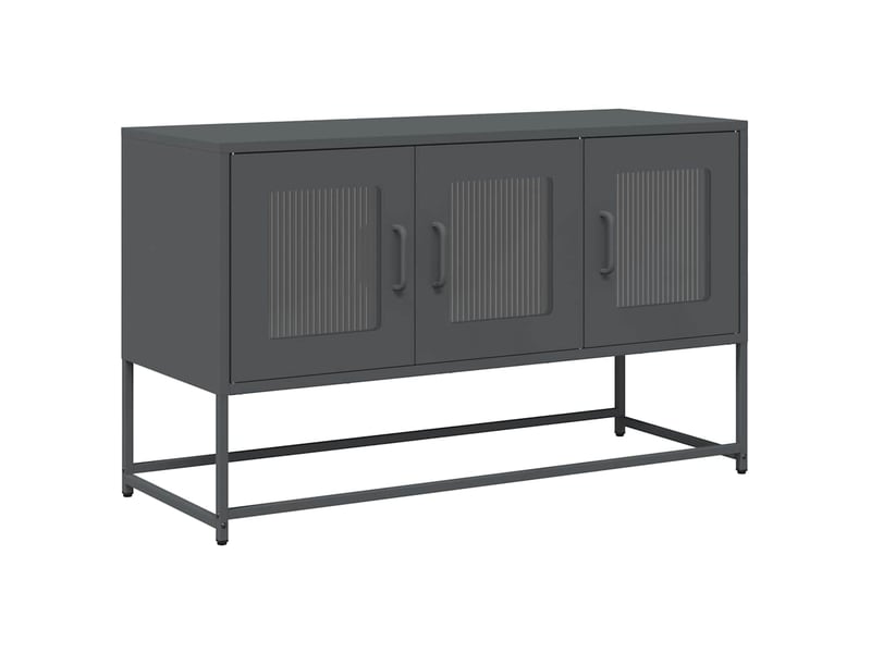  Meuble tv - banc tv - meuble de rangement anthracite 100,5x39x60,5 cm acier laminé à froid  - Conforama A