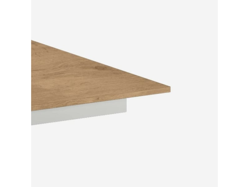  Table extensible en mélaminé structure blanche 140190x90 pluto - chêne  - Conforama D