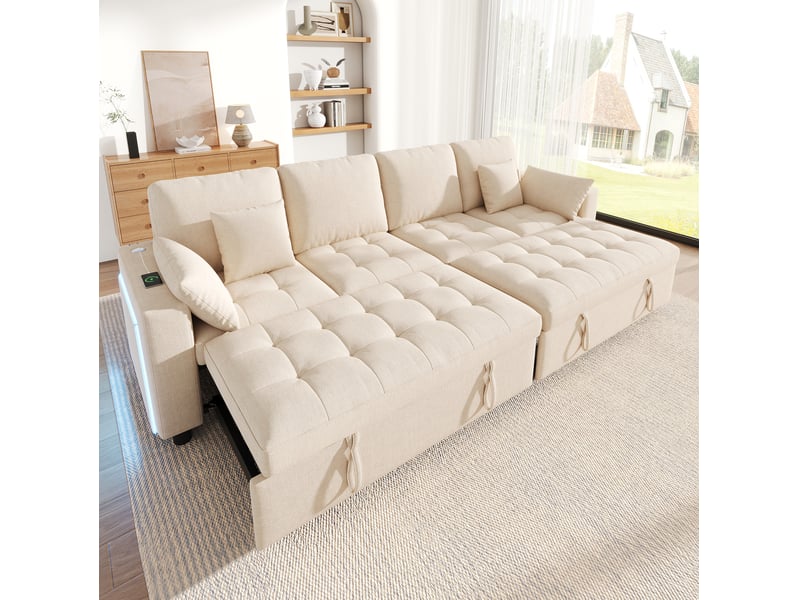 Canapé d'angle convertible 4 places avec 2 couchages indépendants evryae - Conforama C