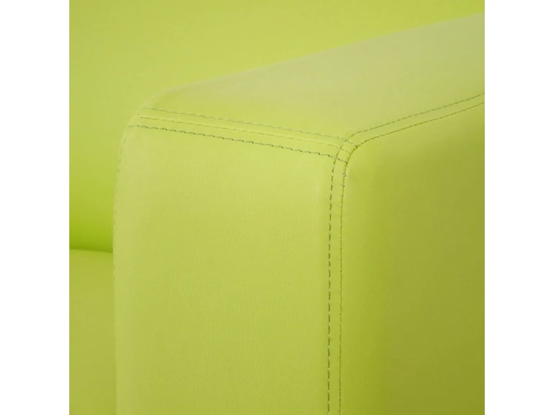  Canapé 2 places style lounge assise rembourrée et structure stable similicuir polyuréthane vert clair et contreplaqué de peuplier 04_0011451  - Conforama B