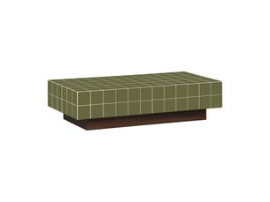 Table basse imitation carreaux de ciment 120cm kaki - grid