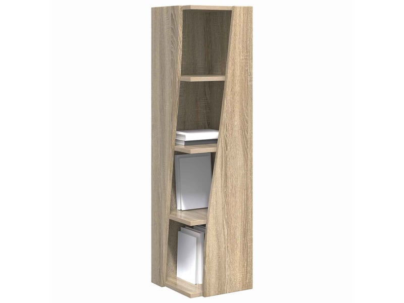  Meuble d'angle, meuble de rangement salon 27,5x27x102cm bois d'ingénierie chêne sonoma  - Conforama C