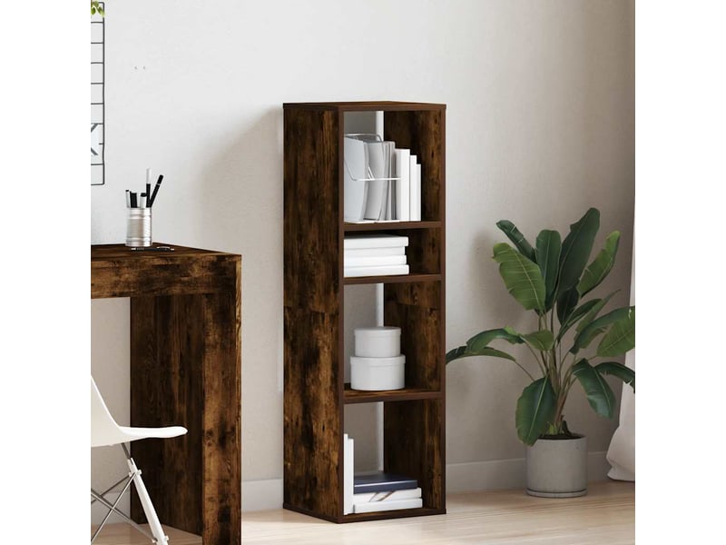  Bibliothèque, étagère de rangement chêne fumé 34x31x112 cm bois d'ingénierie  - Conforama C