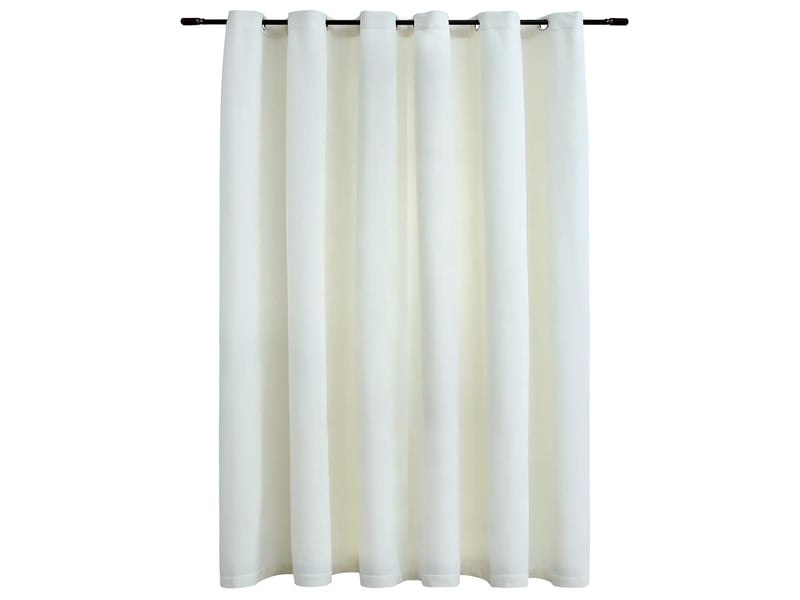  Rideau occultant, rideau black-out avec anneaux en métal velours crème 290x245 cm cf43952  - Conforama A