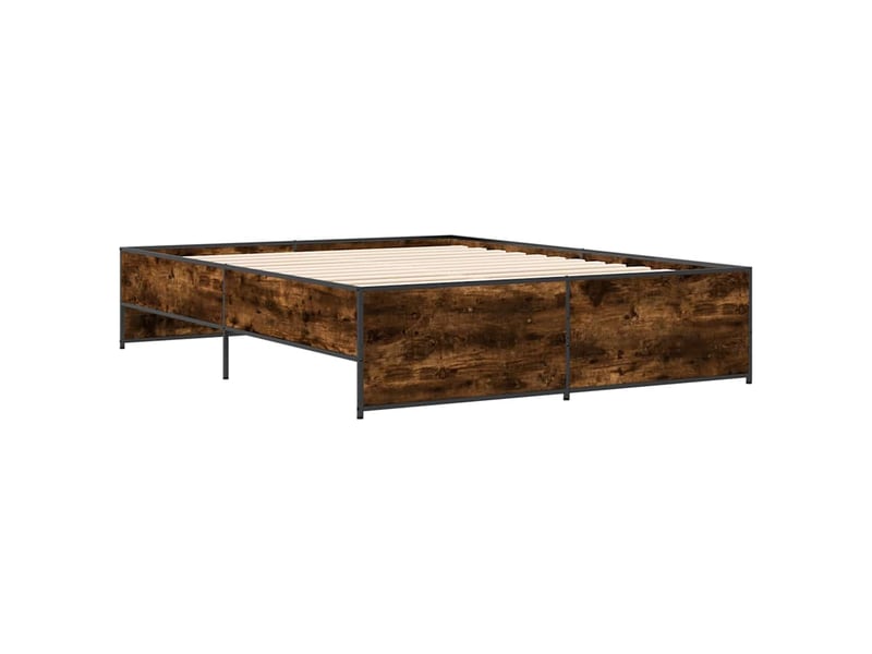  Lit double- lit adulte -  cadre de lit sans matelas chêne fumé 150x200 cm  - Conforama B