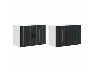 Meuble mural de cuisine | armoire de cuisine 2 pcs noir bois d'ingénierie shl347