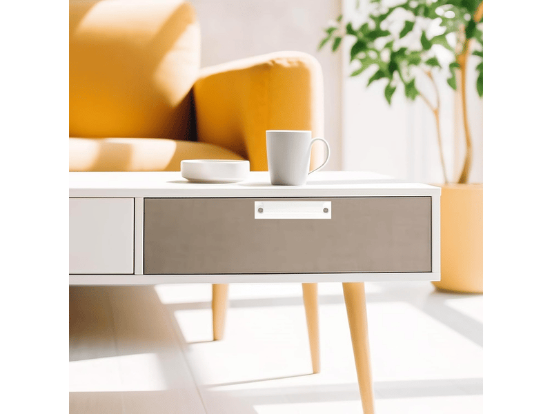  Poignée de porte extérieure de 2 pièces - coulissante, poignée invisible pour meubles d'intérieur, distance entre axes de 90 mm (blanche)  - Conforama E
