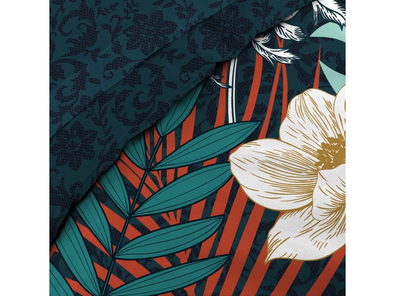  Parure de lit 6 pièces fleur d'adison  - Conforama C
