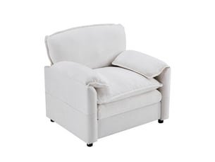 Fauteuil fixe <strong>STILVORA</strong> <strong></strong> Tissu blanc vendu A l'unité