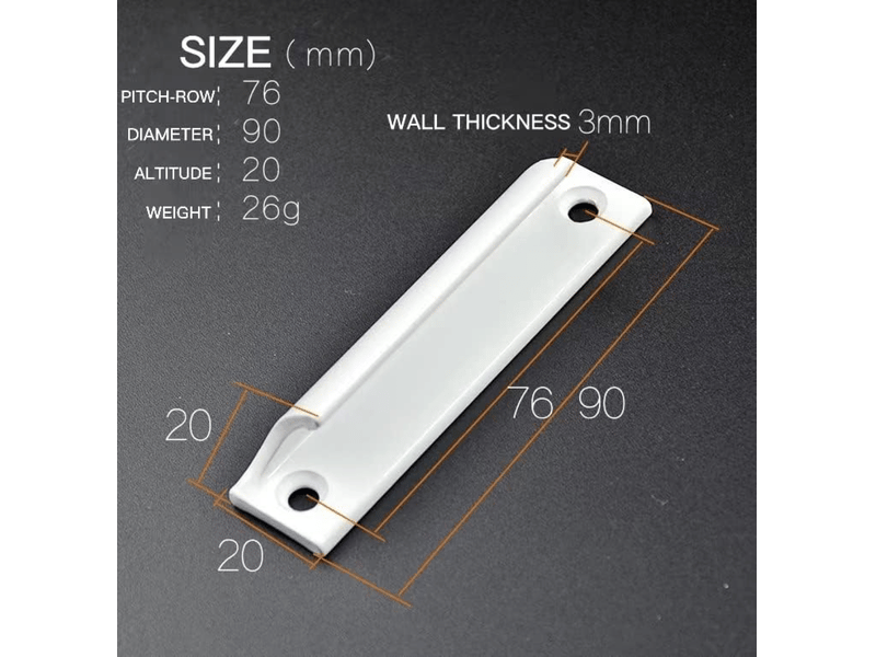  Pièces (blanc) poignée en alliage d'aluminium | poignée pour porte coulissante | poignée pour porte de balcon | poignée de tiroir  - Conforama C