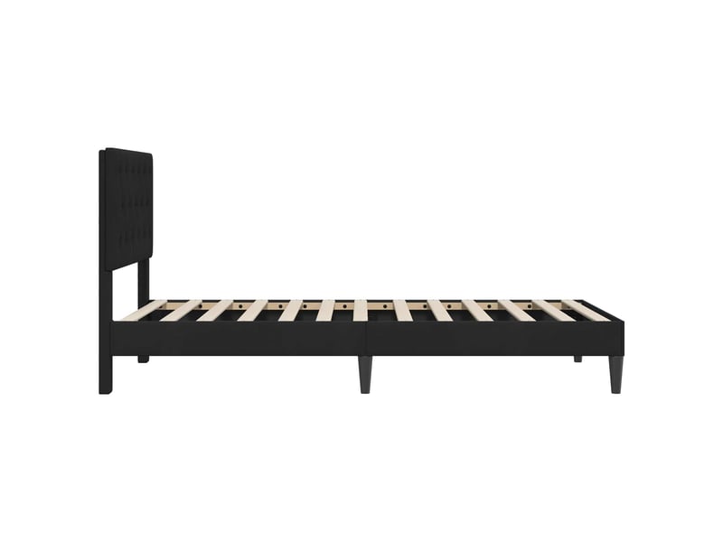 Lit simple- lit adulte - cadre de lit avec tête de lit noir 100 x 200 cm velours - Conforama D
