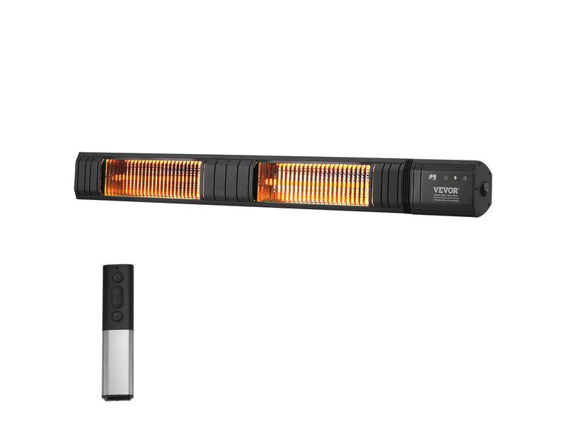 Chauffage exterieur terrasse, 3000 w, radiateur infrarouge electrique avec telecommande, 9 vitesses, minuterie, protection ip65, support mural, pour porche, patio, salle a manger, studio, jardin  - Conforama A