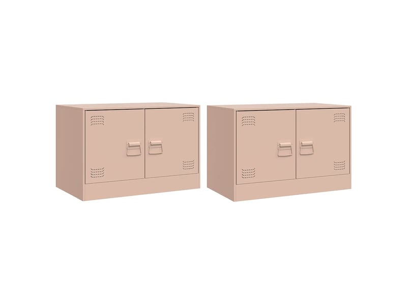  Meubles tv - banc tv - meuble de rangement 2 pcs rose 67x39x44 cm acier  - Conforama A